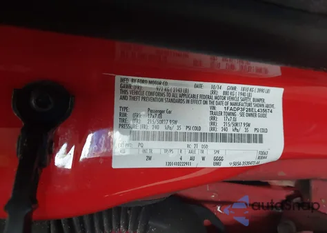 2014 Ford Focus Se z USA, uszkodzony, nr VIN 1FADP3F28EL435674